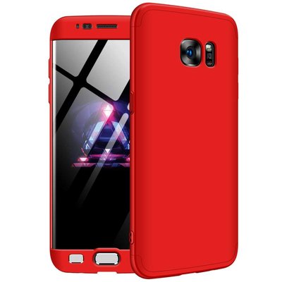 Microsonic Samsung Galaxy S7 Edge Kılıf Double Dip 360 Protective AYS Kırmızı