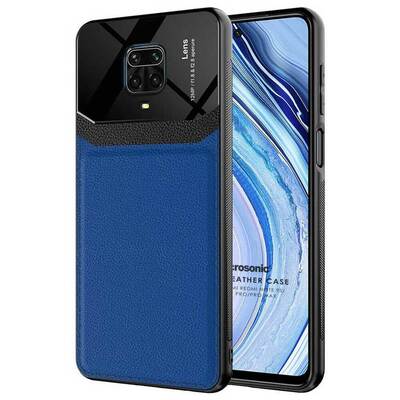 Microsonic Xiaomi Redmi Note 9 Pro Max Kılıf Uniq Leather Lacivert