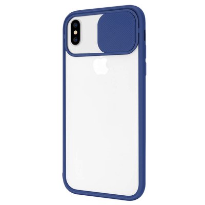 Microsonic Apple iPhone XS Max Kılıf Slide Camera Lens Protection Lacivert