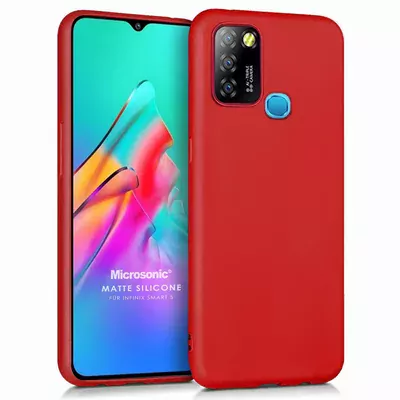 Microsonic Matte Silicone Infinix Smart 5 Kılıf Kırmızı