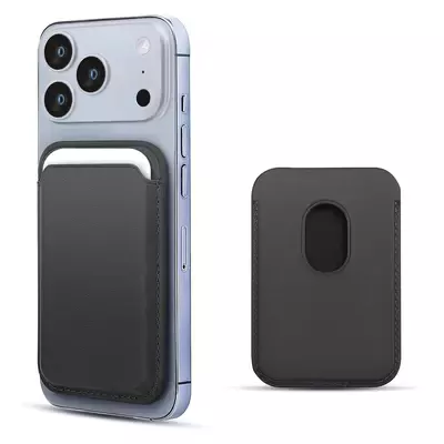 Microsonic Apple iPhone 17 Pro Leather Wallet MagSafe Siyah