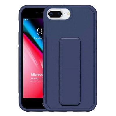 Microsonic Apple iPhone 8 Plus Kılıf Hand Strap Lacivert