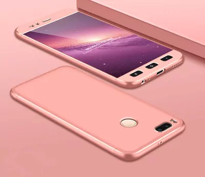 Microsonic Xiaomi Mi A1 Kılıf Double Dip 360 Protective Rose Gold