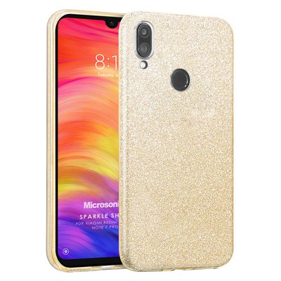 Microsonic Xiaomi Redmi Note 7 Pro Kılıf Sparkle Shiny Gold