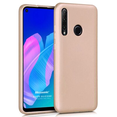 Microsonic Huawei P40 Lite E Kılıf Matte Silicone Gold