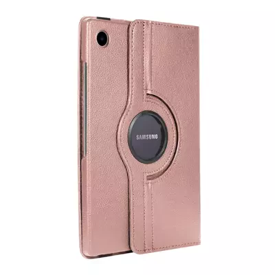 Microsonic Samsung Galaxy Tab A8 X200 Kılıf 360 Rotating Stand Deri Rose Gold