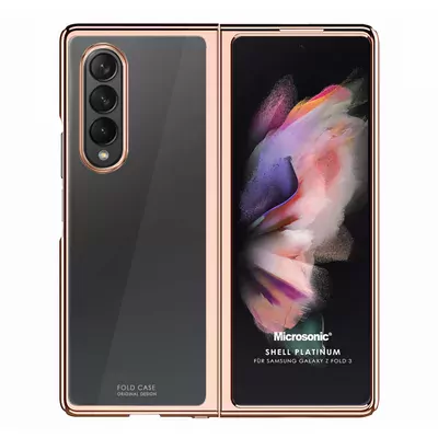 Microsonic Samsung Galaxy Z Fold 3 Kılıf Shell Platinum Rose Gold