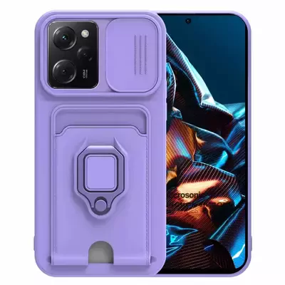 Microsonic Xiaomi Poco X5 Pro Kılıf Multifunction Silicone Lila