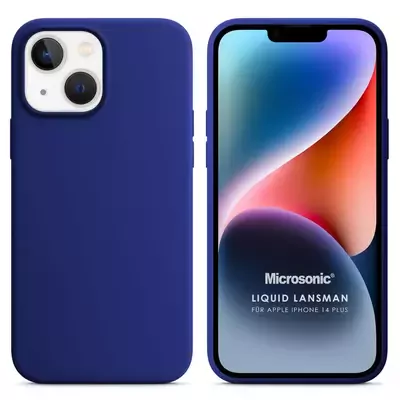 Microsonic Apple iPhone 14 Plus Kılıf Liquid Lansman Silikon Lacivert