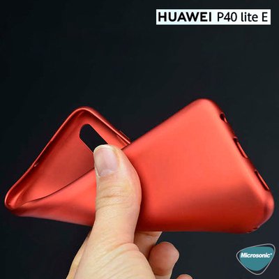 Microsonic Huawei P40 Lite E Kılıf Matte Silicone Lacivert