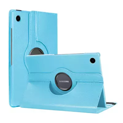 Microsonic Samsung Galaxy Tab A8 X200 Kılıf 360 Rotating Stand Deri Mavi