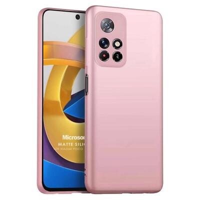 Microsonic Xiaomi Redmi Note 11T Kılıf Matte Silicone Rose Gold