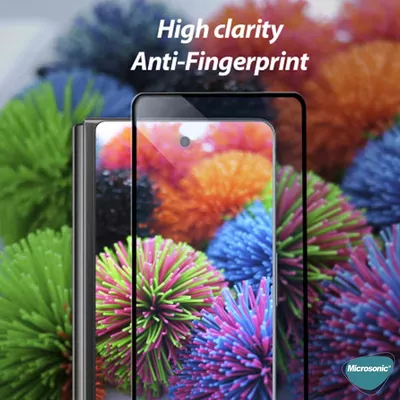 Microsonic Samsung Galaxy Z Fold 3 Tam Kaplayan Temperli Cam Ekran Koruyucu Siyah