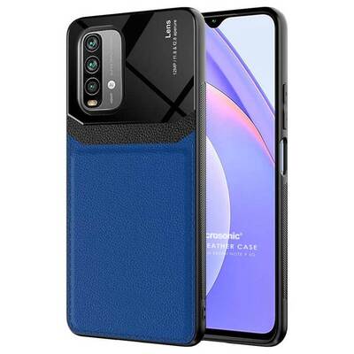 Microsonic Xiaomi Redmi Note 9 4G Kılıf Uniq Leather Lacivert