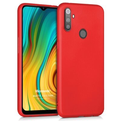 Microsonic Realme C3 Kılıf Matte Silicone Kırmızı