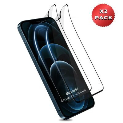 Microsonic Apple iPhone 12 Pro Max Crystal Seramik Nano Ekran Koruyucu Siyah (2 Adet)