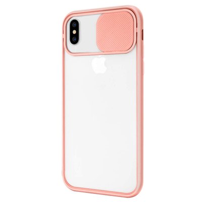 Microsonic Apple iPhone X Kılıf Slide Camera Lens Protection Pembe