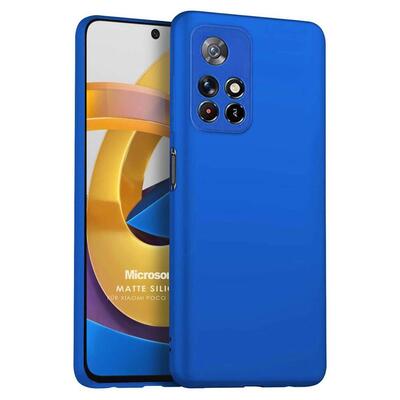 Microsonic Xiaomi Redmi Note 11T Kılıf Matte Silicone Mavi