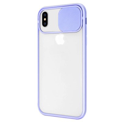 Microsonic Apple iPhone X Kılıf Slide Camera Lens Protection Lila