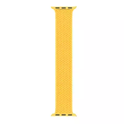Microsonic Apple Watch Series 7 45mm Kordon, (Large Size, 160mm) Braided Solo Loop Band Sarı