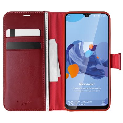 Microsonic Reeder P13 Blue Max 2020 Kılıf Delux Leather Wallet Kırmızı