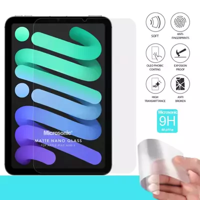 Microsonic Apple iPad Mini 7 (A2993-A2995) Matte Nano Glass Cam Ekran Koruyucu