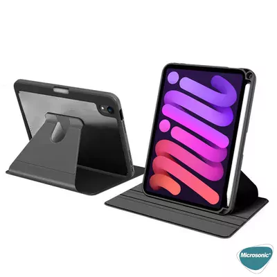 Microsonic Apple iPad Mini 7 Kılıf (A2993-A2995) Regal Folio Siyah