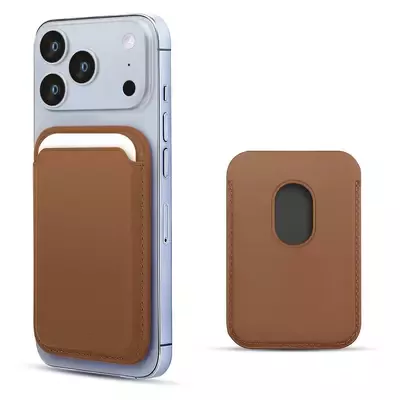 Microsonic Apple iPhone 17 Pro Leather Wallet MagSafe Kahverengi