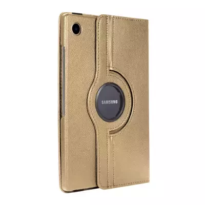 Microsonic Samsung Galaxy Tab A8 X200 Kılıf 360 Rotating Stand Deri Gold