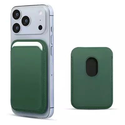 Microsonic Apple iPhone 17 Pro Max Leather Wallet MagSafe Yeşil