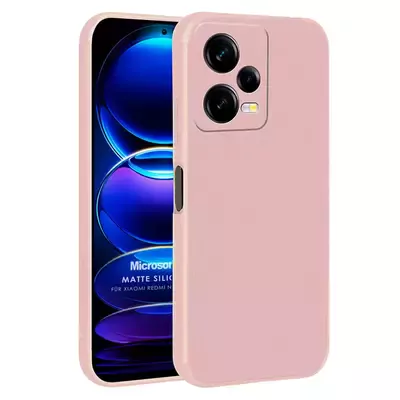 Microsonic Xiaomi Redmi Note 12 Pro Kılıf Matte Silicone Rose Gold