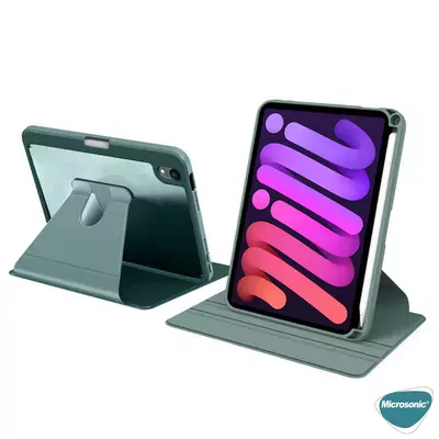 Microsonic Apple iPad Mini 7 Kılıf (A2993-A2995) Regal Folio Koyu Yeşil