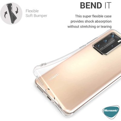 Microsonic Huawei P40 Pro Kılıf Transparent Soft Beyaz