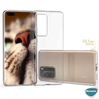 Microsonic Huawei P40 Pro Kılıf Transparent Soft Beyaz