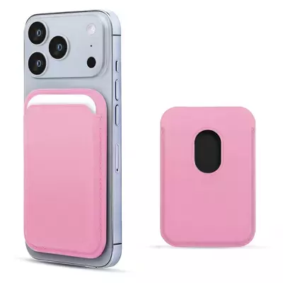 Microsonic Apple iPhone 17 Pro Max Leather Wallet MagSafe Pembe