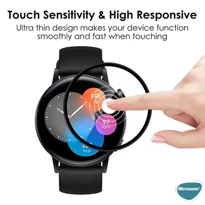 Microsonic Huawei Watch GT3 42mm Tam Kaplayan Temperli Cam Full Ekran Koruyucu Siyah