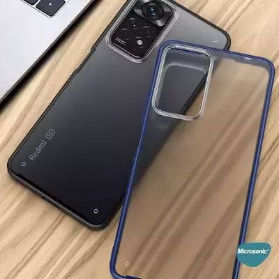 Microsonic Xiaomi Redmi Note 11 Pro 5G Kılıf Frosted Frame Siyah