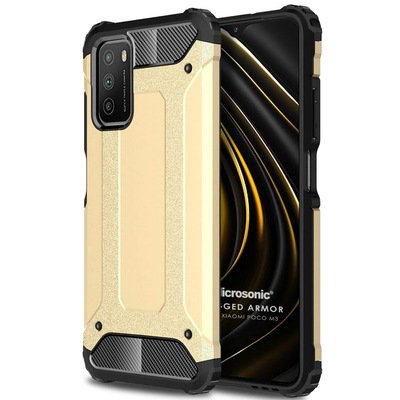 Microsonic Xiaomi Poco M3 Kılıf Rugged Armor Gold