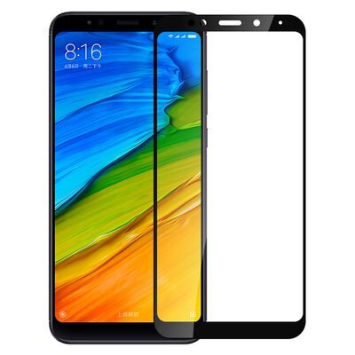 Microsonic Xiaomi Redmi 5 Plus Kavisli Temperli Cam Ekran Koruyucu Film Siyah