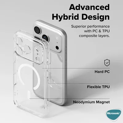 Microsonic Apple iPhone 17 Pro Kılıf MagSafe Clear Soft Şeffaf