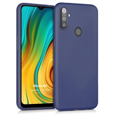 Microsonic Realme C3 Kılıf Matte Silicone Lacivert