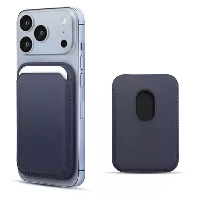 Microsonic Apple iPhone 17 Pro Max Leather Wallet MagSafe Lacivert