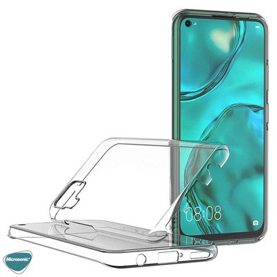 Microsonic Huawei P40 Lite Kılıf Komple Gövde Koruyucu Silikon Şeffaf