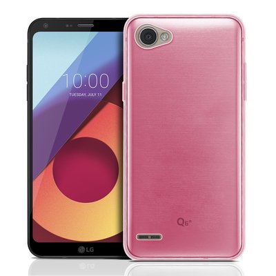 Microsonic LG Q6 Kılıf Transparent Soft Pembe