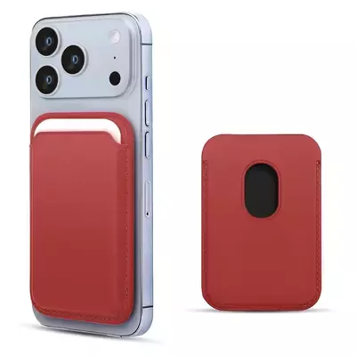Microsonic Apple iPhone 17 Pro Max Leather Wallet MagSafe Kırmızı
