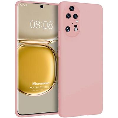 Microsonic Huawei P50 Pro Kılıf Matte Silicone Rose Gold