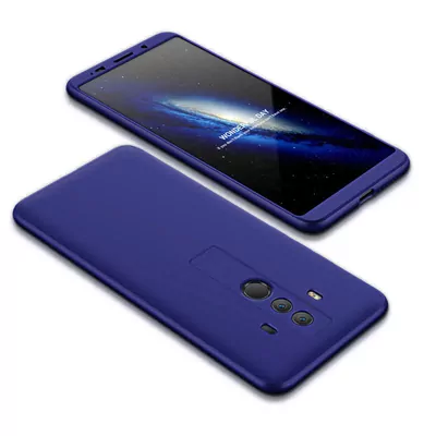 Microsonic Huawei Mate 10 Pro Kılıf Double Dip 360 Protective Lacivert