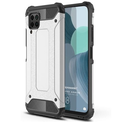 Microsonic Huawei P40 Lite Kılıf Rugged Armor Gümüş