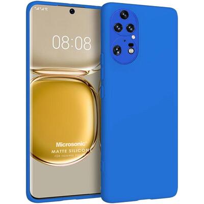 Microsonic Huawei P50 Pro Kılıf Matte Silicone Mavi