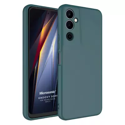 Microsonic TECNO Pova Neo 2 Kılıf Groovy Soft Koyu Yeşil